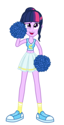 Size: 1800x3500 | Tagged: safe, artist:mixiepie, sci-twi, twilight sparkle, equestria girls, belly button, canterlot high, cheerleader, cheerleader sparkle, clothes, converse, female, midriff, open mouth, paint tool sai, pleated skirt, pom pom, school spirit, shoes, simple background, skirt, sneakers, socks, solo, sports bra, transparent background, wondercolts