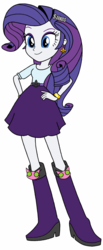 Size: 527x1280 | Tagged: safe, artist:blondenobody, artist:mewtwo-ex, rarity, equestria girls, g4, 3rd street saints, alternate clothes, boots, clothes, description is relevant, female, hairpin, hand on hip, high heel boots, high heels, long hair, professor genki, saints row, simple background, skirt, solo, wristband