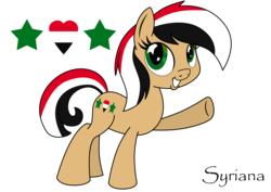 Size: 3507x2481 | Tagged: safe, artist:pananovich, oc, oc:syriana, pony, /mlpol/, cutie mark, female, high res, mare, nation ponies, ponified, shitposts awaited, starry eyes, syria, wingding eyes