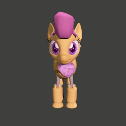 Size: 562x562 | Tagged: safe, artist:fillerartist, scootaloo, robot, g4, 3d, animated, blender, butt, clothes, female, plot, render, rotation, scarf, scootabot, solo