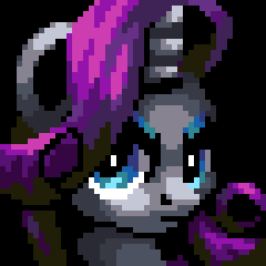 Size: 240x240 | Tagged: safe, artist:pix3m, rarity, g4, angry, female, pixel art, portrait, solo