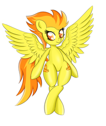 Size: 800x945 | Tagged: safe, artist:canister, spitfire, g4, both cutie marks, female, flying, simple background, solo