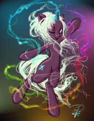 Size: 701x900 | Tagged: safe, artist:tt-n, oc, oc only, oc:ketamine, pony, unicorn, semi-anthro, abstract background, dancing