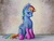 Size: 2000x1500 | Tagged: safe, artist:kingsleyrulz, rainbow dash, g4, blushing, clothes, female, fluffy, socks, solo