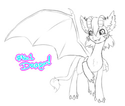 Size: 1300x1106 | Tagged: safe, artist:proxicute, oc, oc only, oc:onyx quill, dracony, hybrid, horns, wings