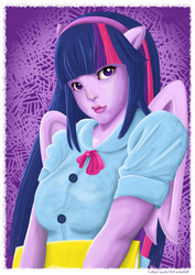 Size: 2480x3508 | Tagged: safe, artist:ilicarriedoll, twilight sparkle, equestria girls, g4, female, high res, ponied up, solo, twilight sparkle (alicorn), uncanny valley
