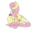 Size: 972x822 | Tagged: safe, artist:kenaidraws, fluttershy, butterfly, g4, eyes closed, female, simple background, sitting, solo, transparent background