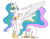 Size: 960x741 | Tagged: safe, artist:kenaidraws, princess celestia, g4, female, simple background, solo, spread wings