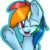 Size: 350x350 | Tagged: safe, artist:dbleki, rainbow dash, pegasus, pony, g4, cute, female, happy, hoofbump, looking at you, one eye closed, open mouth, raised hoof, smiling, solo, wink