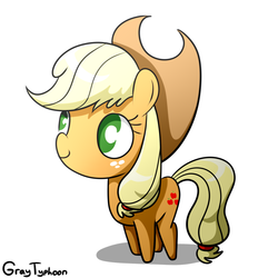 Size: 1300x1300 | Tagged: safe, artist:graytyphoon, applejack, g4, chibi, female, solo