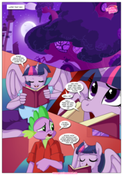 Size: 1200x1696 | Tagged: safe, artist:bbmbbf, spike, twilight sparkle, anthro, comic:how to discipline your dragon, equestria untamed, g4, big breasts, breasts, comic, female, older, older spike, palcomix, teenage spike, teenager, twilight sparkle (alicorn)