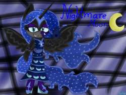 Size: 2048x1536 | Tagged: safe, artist:amaryiiis, nightmare moon, anthro, g4, female, solo, sonic the hedgehog (series), sonicified