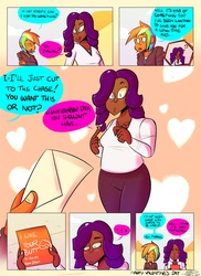 Size: 1489x2048 | Tagged: safe, artist:rodscorpion, derpibooru exclusive, rainbow dash, rarity, human, g4, butts, comic, dark skin, female, humanized, lesbian, ship:raridash, shipping