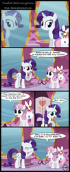 Size: 1145x2819 | Tagged: safe, artist:toxic-mario, rarity, sweetie belle, g4, bad pun, bindle, comic, facehoof, pun