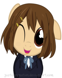 Size: 1024x1278 | Tagged: safe, artist:justisanimation, anime, crossover, hirasawa yui, k-on, simple background, solo, transparent background, vector