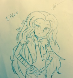 Size: 2293x2431 | Tagged: safe, adagio dazzle, aria blaze, equestria girls, g4, clothes swap, female, high res, lesbian, pencil drawing, ship:adaria, shipping, sketch, solo, traditional art