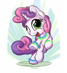 Size: 1100x1199 | Tagged: safe, artist:bobdude0, sweetie belle, g4, cute, dancing, diasweetes, female, glowstick, solo
