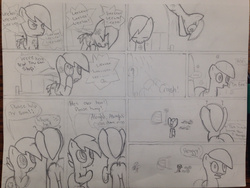 Size: 1280x960 | Tagged: safe, artist:mranthony2, oc, oc only, oc:koma, comic:koma in a coma, ambulance, angry, begging, cancer, coma, comic, crying, injured, manehattan, monochrome, sketch, traditional art