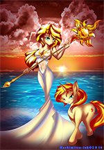 Size: 150x217 | Tagged: safe, artist:hachimitsu-ink, sunset shimmer, pony, equestria girls, g4, breasts, busty sunset shimmer, picture for breezies, self ponidox