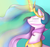 Size: 1024x969 | Tagged: safe, artist:spooky-unicorn, princess celestia, alicorn, pony, g4, eyes closed, female, magic, smiling, solo