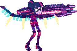 Size: 8493x5650 | Tagged: dead source, safe, artist:birdalliance, sci-twi, twilight sparkle, equestria girls, g4, absurd resolution, armor, assault fireteam, clothes, female, fireteam, glasses, solo, weapon