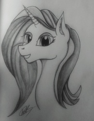 Size: 1024x1314 | Tagged: safe, artist:winterbreeze96, sassy saddles, g4, female, monochrome, solo, traditional art