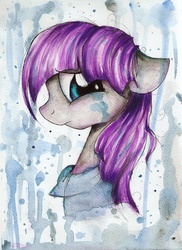 Size: 1134x1561 | Tagged: safe, artist:mufflinka, maud pie, g4, crying, female, floppy ears, frown, portrait, sad, solo, traditional art