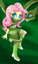 Size: 521x888 | Tagged: safe, artist:gaggeddude32, fluttershy, snake, equestria girls, g4, bondage, boots, breasts, clothes, coils, female, hypnotized, imminent vore, kaa eyes, mind control, skirt, socks, tank top