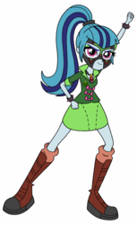 Size: 781x1280 | Tagged: safe, artist:blondenobody, artist:givralix, sonata dusk, equestria girls, g4, my little pony equestria girls: rainbow rocks, alternate clothes, boots, clothes, description is relevant, female, luchador mask, luchadores, mask, ponytail, saints row, saints row the third, skirt, socks, solo, the syndicate