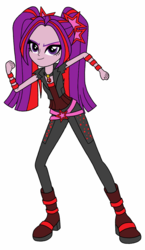 Size: 742x1280 | Tagged: safe, artist:blondenobody, artist:givralix, aria blaze, equestria girls, g4, my little pony equestria girls: rainbow rocks, alternate clothes, boots, clothes, description is relevant, female, saints row, saints row the third, simple background, solo, the syndicate, white background