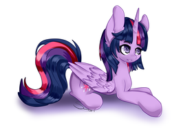 Size: 4000x3000 | Tagged: safe, artist:the---sound, twilight sparkle, alicorn, pony, g4, female, mare, prone, solo, twilight sparkle (alicorn)