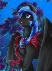 Size: 1488x2039 | Tagged: safe, artist:aerolp, nightmare moon, g4, female, solo