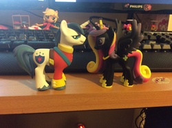 Size: 2592x1936 | Tagged: safe, artist:pixel-spark, apple bloom, applejack, babs seed, princess cadance, shining armor, equestria girls, g4, doll, equestria girls minis, funko, irl, photo, toy