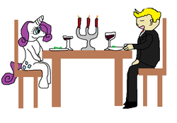 Size: 652x455 | Tagged: artist needed, source needed, safe, rarity, human, g4, alcohol, candle, canon x self-insert, clothes, couple, date, dinner, fabulous, food, love, pretty, sad, self insert, suit, wine