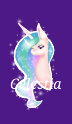 Size: 750x1280 | Tagged: safe, artist:161141, princess celestia, g4, female, portrait, simple background, solo, wink