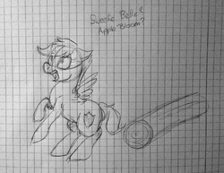 Size: 1447x1117 | Tagged: safe, artist:lisa400, scootaloo, g4, cutie mark, female, graph paper, horses doing horse things, rearing, sketch, solo, the cmc's cutie marks, traditional art