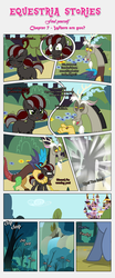 Size: 1919x4618 | Tagged: safe, artist:estories, discord, oc, oc:squeaky pitch, draconequus, earth pony, pony, comic:find yourself, g4, comic