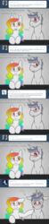 Size: 696x3160 | Tagged: safe, artist:aisu-isme, oc, oc only, oc:artbeat, oc:dr. x-ray, ask the creepy ponies, blushing, embarrassed, glasses