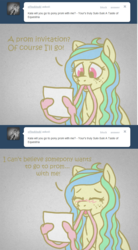 Size: 700x1264 | Tagged: safe, artist:aisu-isme, squid, ask the creepy ponies, blushing, pony prom, tentacles