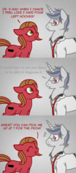 Size: 700x1580 | Tagged: safe, artist:aisu-isme, oc, oc only, oc:dr. x-ray, oc:pun, earth pony, pony, unicorn, ask pun, ask the creepy ponies, ask, female, glasses, male, mare, pony prom, stallion, tumblr