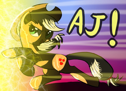 Size: 1245x900 | Tagged: safe, artist:xbi, applejack, earth pony, pony, g4, action pose, female, solo