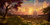 Size: 5300x2656 | Tagged: safe, alternate version, artist:devinian, aurora crystialis, bridge, cloud, crepuscular rays, crystal empire, crystal palace, flower, forest, grass, high res, log, mountain, no pony, river, road, scenery, scenery porn, stars, sunset, swing, tree, wallpaper
