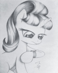 Size: 3024x3779 | Tagged: safe, artist:theasce, starlight glimmer, g4, female, frown, high res, impatient, raised hoof, sitting, solo, unamused, waiting, watch, wristwatch