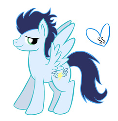 Size: 1493x1536 | Tagged: safe, artist:sapphiresong46, soarin', pegasus, pony, g4, male, old cutie mark, simple background, solo, stallion, white background