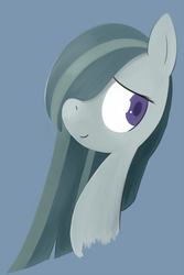 Size: 1003x1500 | Tagged: safe, artist:kemofoo, marble pie, earth pony, pony, g4, bust, colored pupils, female, gray background, hair over one eye, mare, portrait, profile, simple background, solo