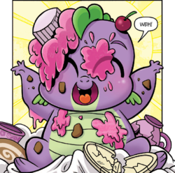 Size: 745x740 | Tagged: safe, artist:brenda hickey, idw, spike, g4, spoiler:comic, spoiler:comic40, baby, baby dragon, baby spike, cute, hnnng, male, messy, solo, spikabetes