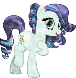 Size: 3000x3062 | Tagged: safe, artist:theshadowstone, coloratura, crystal pony, pony, g4, crystallized, female, high res, open mouth, raised hoof, rara, simple background, solo, transparent background, vector