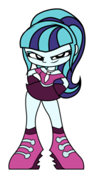 Size: 1024x1939 | Tagged: safe, artist:rainheart94, sonata dusk, equestria girls, g4, boots, chibi, clothes, evil smile, female, high heel boots, high heels, looking at you, necktie, ponytail, simple background, skirt, solo, transparent background