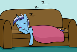 Size: 1200x800 | Tagged: safe, artist:joey, minuette, pony, unicorn, g4, couch, cute, female, minubetes, sleeping, solo