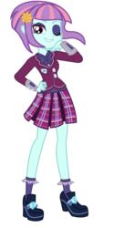 Size: 2600x5200 | Tagged: safe, artist:lifes-remedy, sunny flare, equestria girls, g4, my little pony equestria girls: friendship games, bowtie, clothes, crystal prep academy, crystal prep academy uniform, crystal prep shadowbolts, female, high heels, high res, one eye closed, pleated skirt, school uniform, simple background, skirt, socks, solo, transparent background, vector